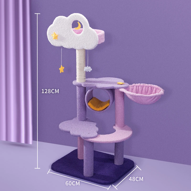 Castle Modern Large Big Climbing Scratch Pet Toy Cat Wood Furniture House Post Tower Cat Tree