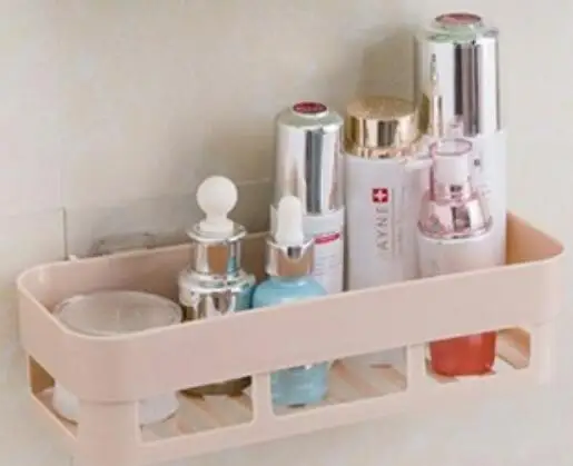 Single-Tier Plastic Punch Corner Frame No-Drill Bathroom Kitchen Organizer Shower Storage Rack Holder Home Accessory Storage