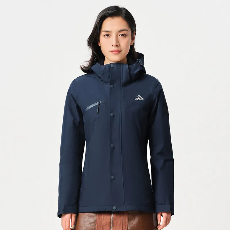 Pelliot women 3 in 1 cotton liner waterproof jacket 10000mm hiking outdoor jackets