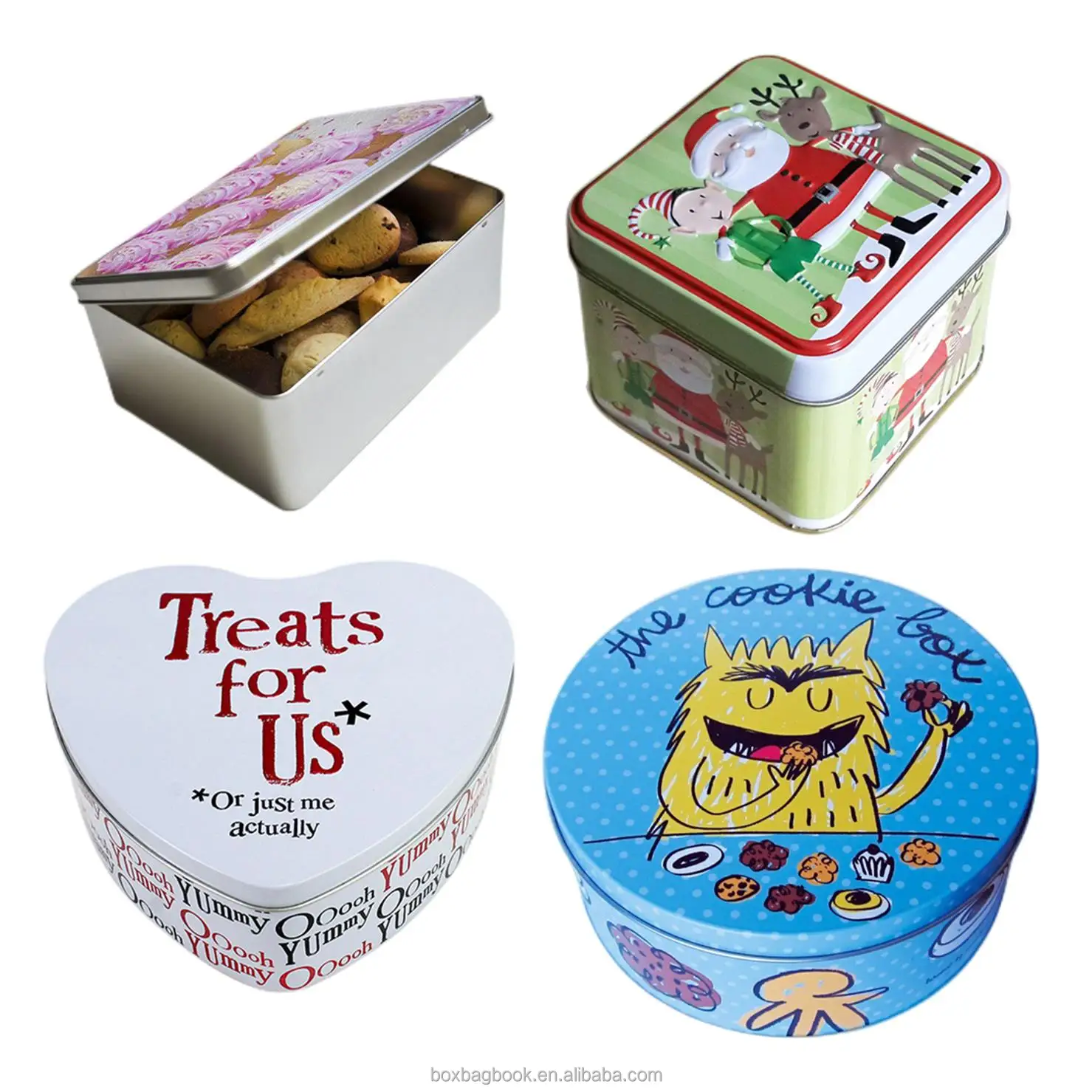 SUNSHINE Cake Cookie Chocolate Mooncake Round Metal Tin Box Foods Storage Sweets Weeding Color Printed Cute Round Tin Boxes