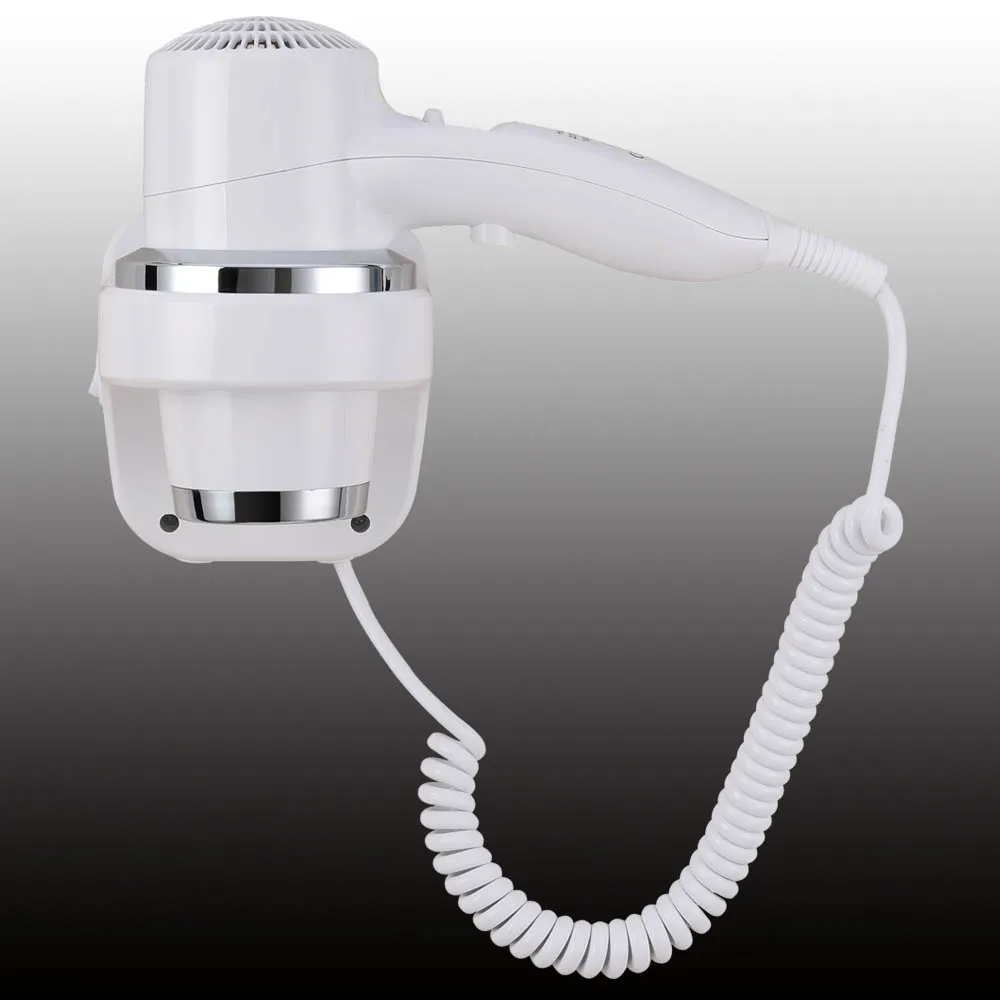 Hot Selling Custom 1800w High Power Wall Mounted Hair Blower Dryer Hotel Bathroom 220-240v 13m/S Abs Plastic Hanging Hair Dryer