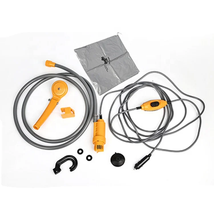 
High quality portable 12v dc rechargeable camping shower 