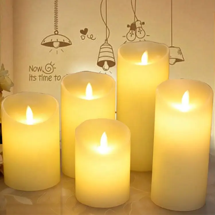 Battery Operated Flameless Candles 4/5/6/7/8 Inch LED Flickering Candles With Remote Control