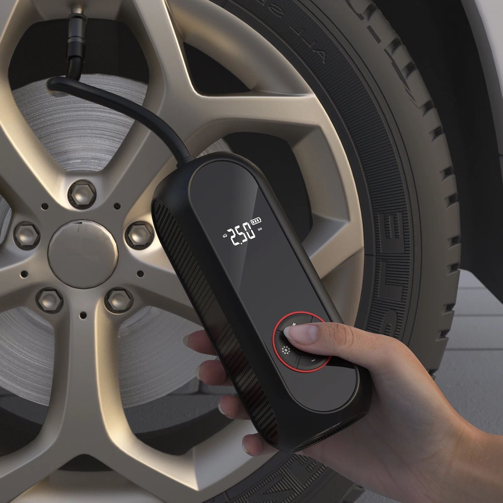 5200mAh battery 150psi 25mm cylinder mini size air pump for car motorcycle bike tire inflator portable wireless inflator