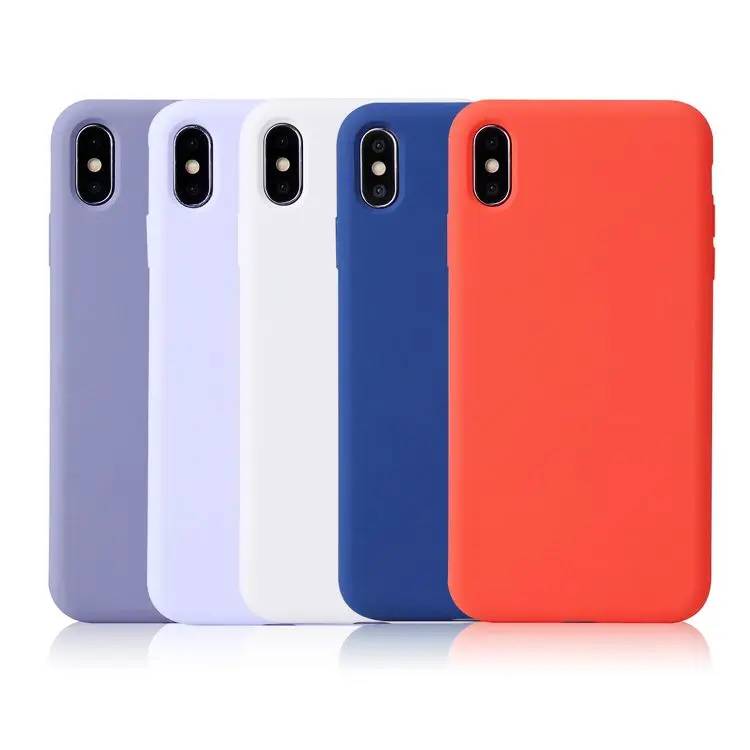 Guangzhou factory original scratch proof microfiber liquid silicone mobile cell phone case for iphone x xr xs max 6 7 8 plus