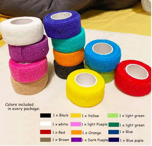 Colorful Sport Self Adhesive Elastic Bandage Waterproof Bandage for Sports Wrist and Ankle Wrap Tape Non-Woven Bandage