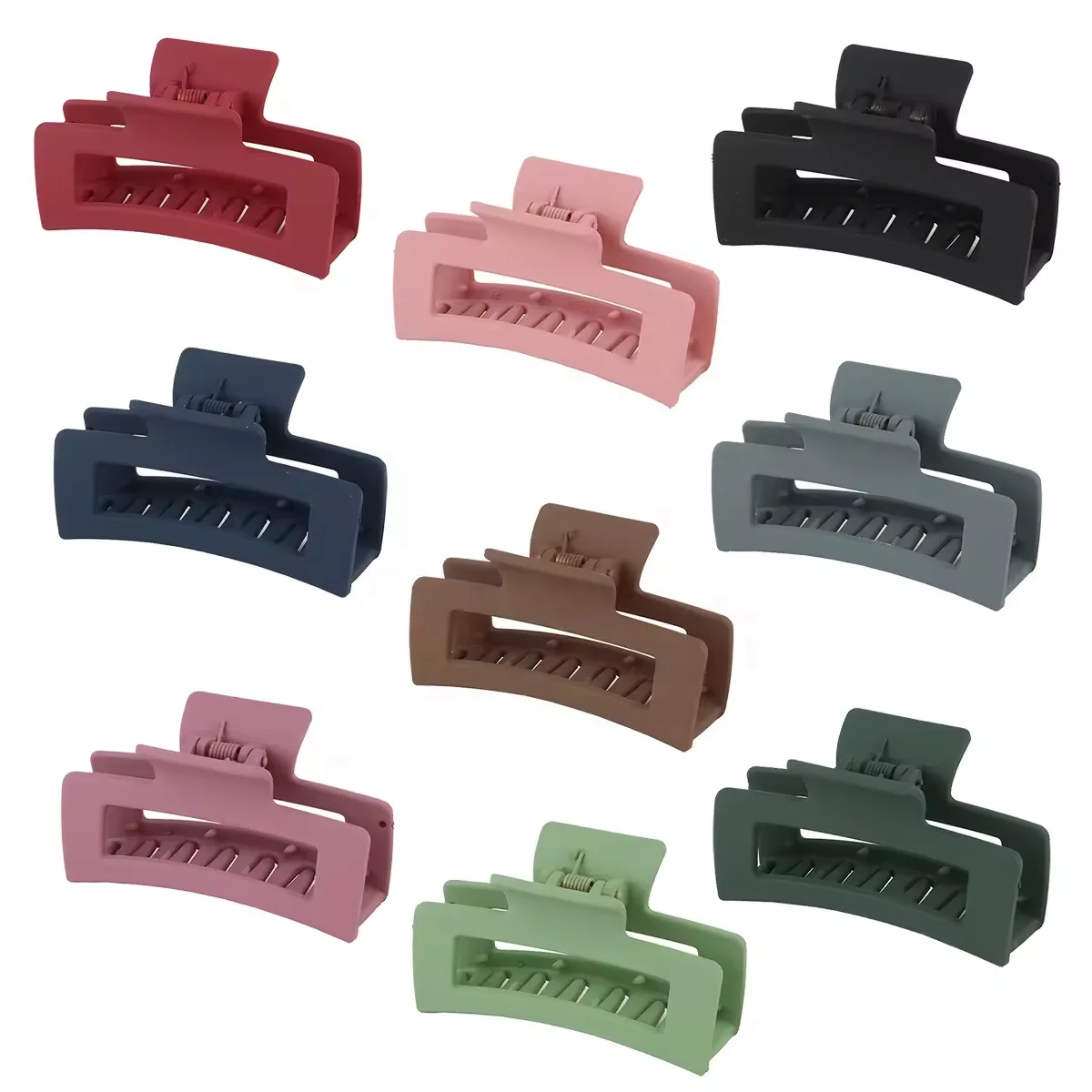 Wholesale Trending Women 8.5cm Square Plastic Matte Hair Claw Clips Barrette Mini Hair Accessories For Girls