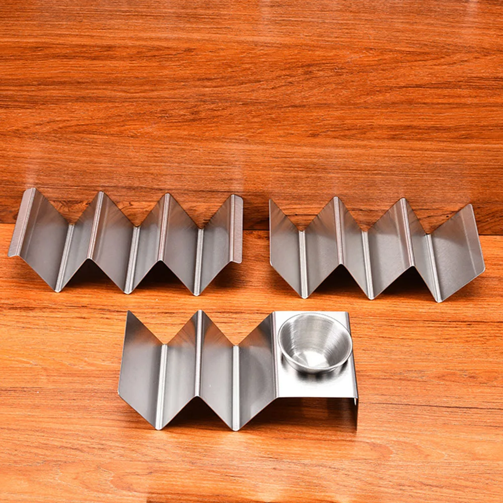 Factory wholesale Reusable Food garde 3 pack Taco stand holder Stainless Steel taco rack kitchen gadgets