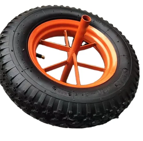 cheap price 4.00/3.50-8  diamond pattern metal rim wheelbarrow tyre for middle-east africa market