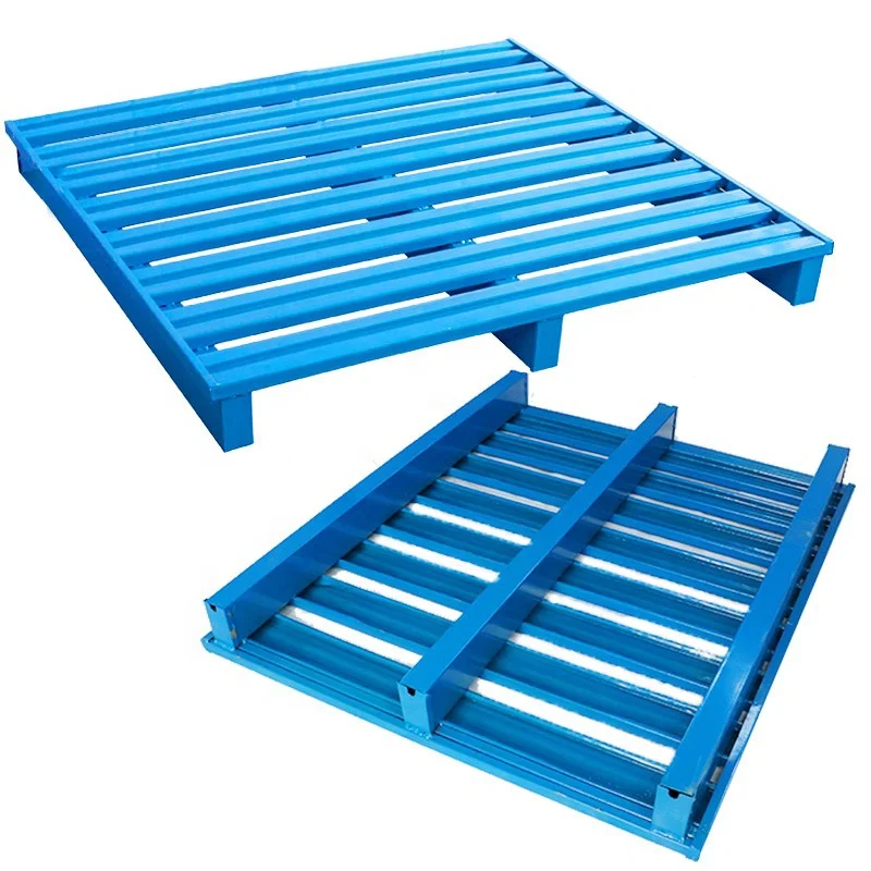 Peterack Flat Steel Pallet 1500Kg Load Pallet Racking Warehouse Storage Heavy Duty Stackable Steel Pallets 4-way