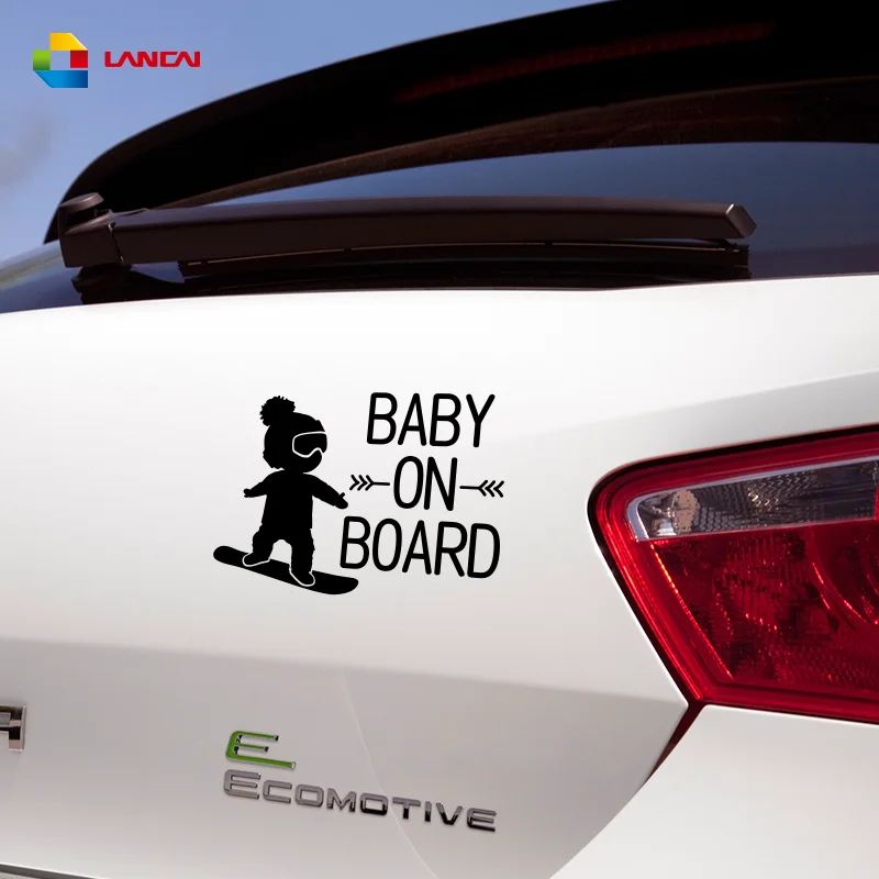 Baby on board personalised stickers baby on snowboard vinyl custom car window decal