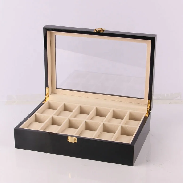 Ready stock 12 slots carbon fiber leather watch case watch display box luxury watch storage box From Manufacturer Winxtan ,China
