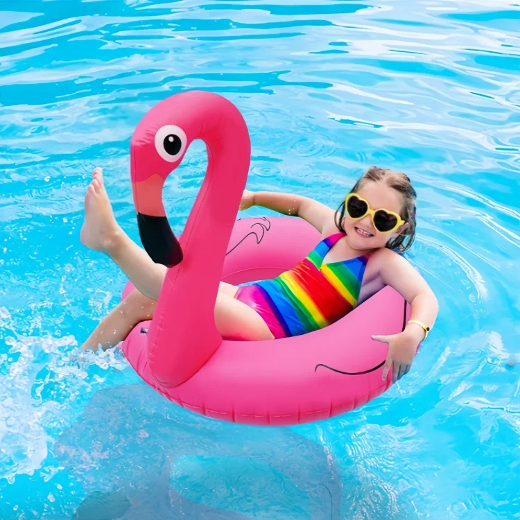 Inflatable Flamingo Swim Tube Swimming Pool Float  Swim Ring Summer Water Toy Beach Toy For Kids