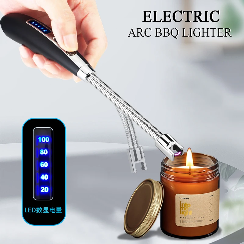 Cheap Price Long Stick Flexible Plasma Candle Lighter Electric BBQ Lighter Custom USB Arc Kitchen Fire Outdoor Camping Lighter