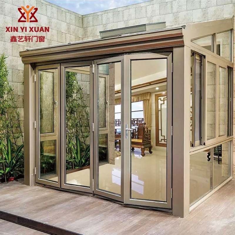 
China factory manufaceturer outdoor garden rooms 3.0 thick aluminum solarium room winter garden Insulating glass house 