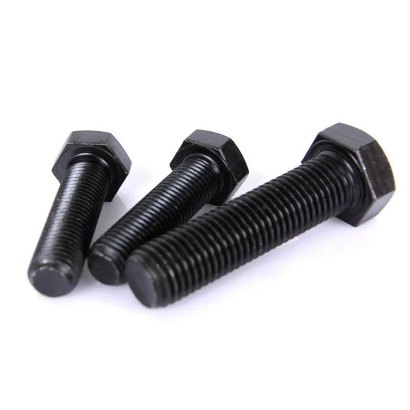 Black Steel Hexagon Bolts M12 M13 DIN933 Fasteners with 18X80 MM 8.8 Hex Head Nuts Bolts in Sizes M6 Bouten M10 Tuerca Y Perno