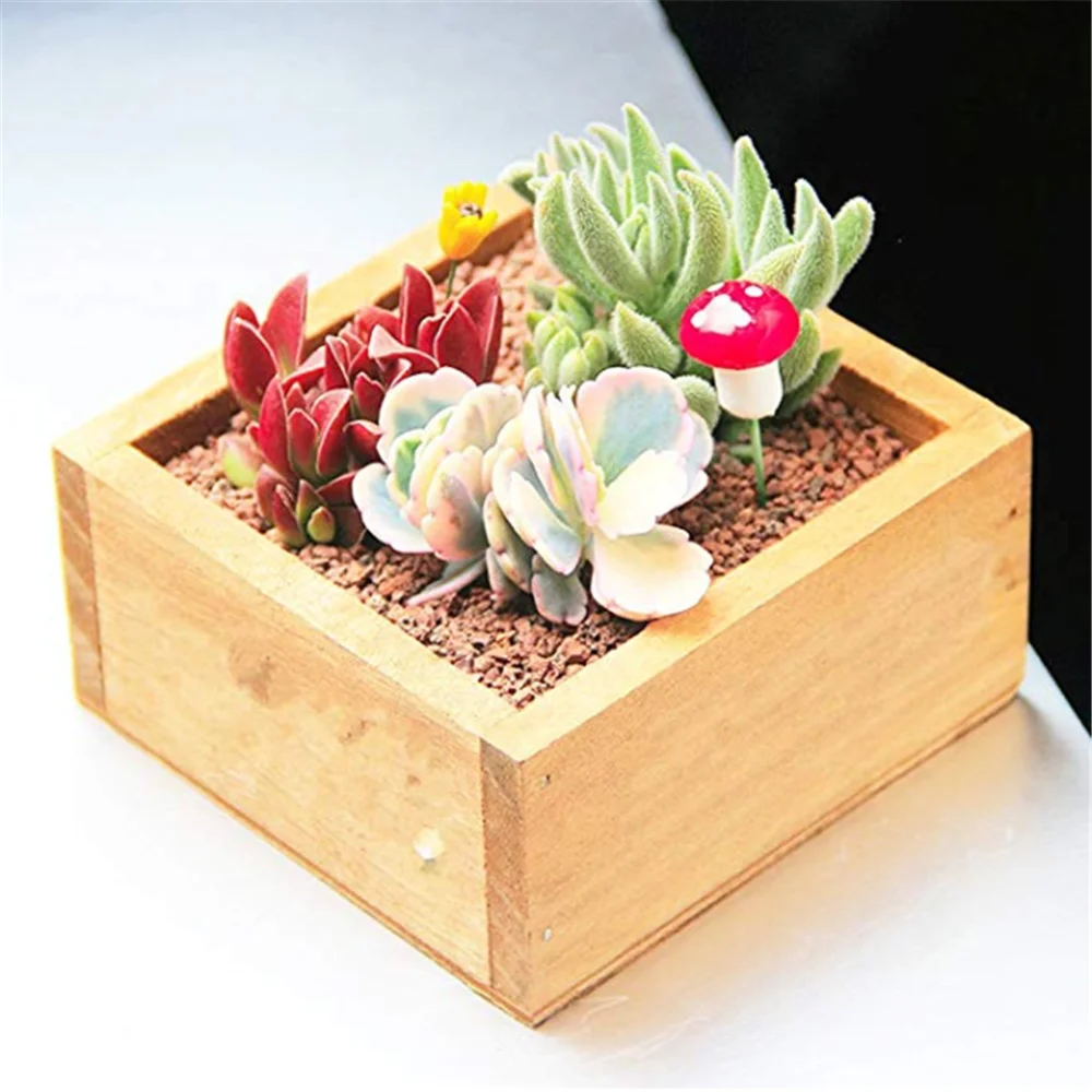 Factory Simple Square Receive Jewelry Decoration Desktop Plant Wood Box
