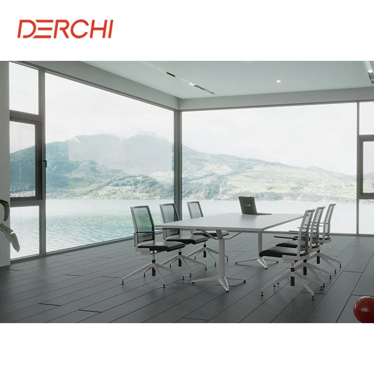 DERCHI Aluminum doors windows aluminium frame fixed insulated glass window