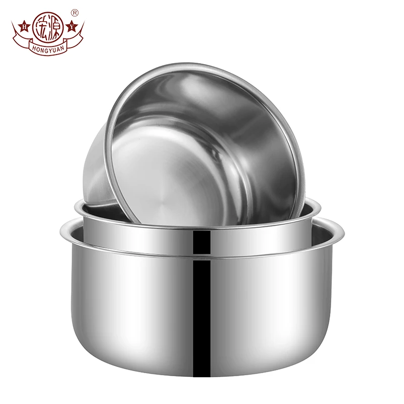 Kitchen cookware stainless steel cooking pot food pot soup bowl with lid