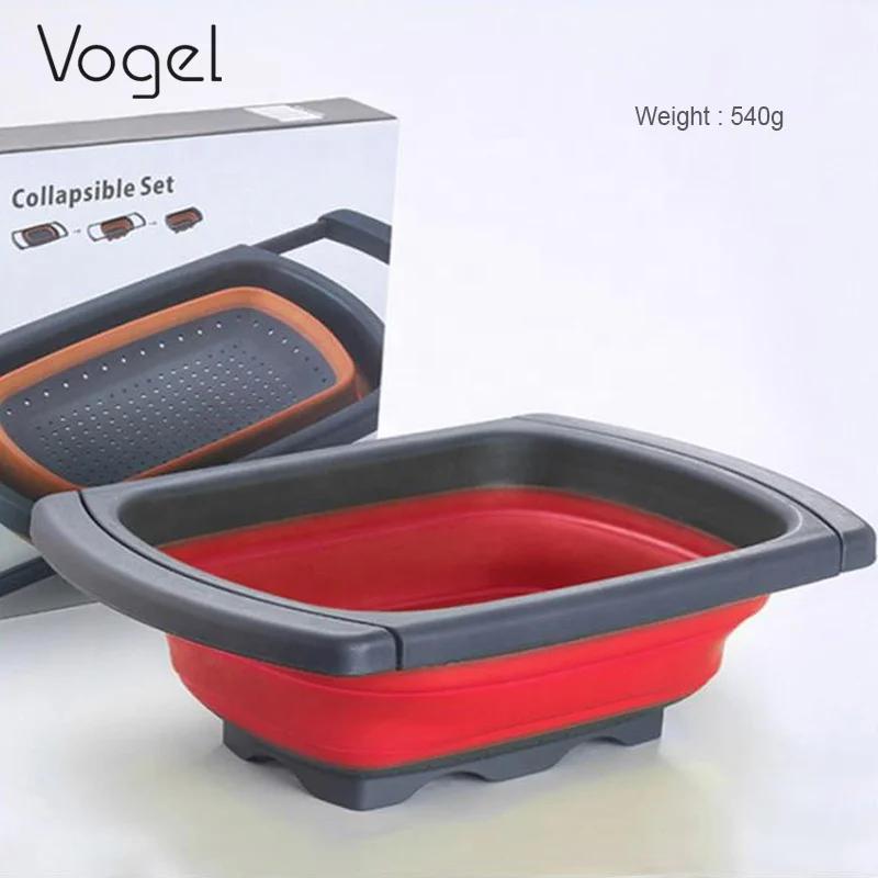 Folding retractable folding drain basket household fruit and vegetable kitchen vegetable washing drain basket