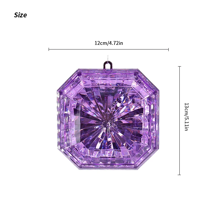 New Clear Jewel Crystals Ornaments Acrylic Diamonds Rhinestones Emerald Gemstone Shape Christmas Tree Hanging Decorations