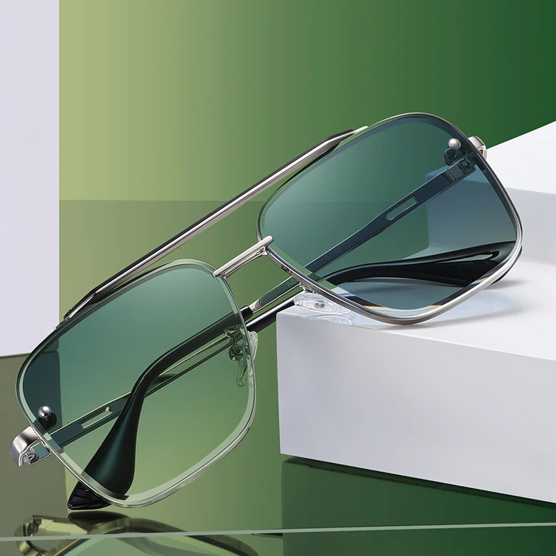 Aviation Luxury Alloy Double Bridge Sunglasses Polarized Protection Sunglasses for Men Male