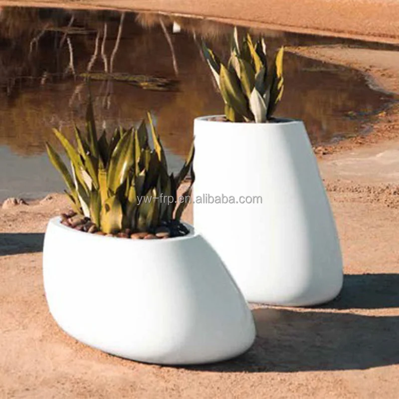 Outdoor Fiberglass Planter Pot Flower  Vase Decor For Garden  Hotel  Decoration Fiberglass Vase