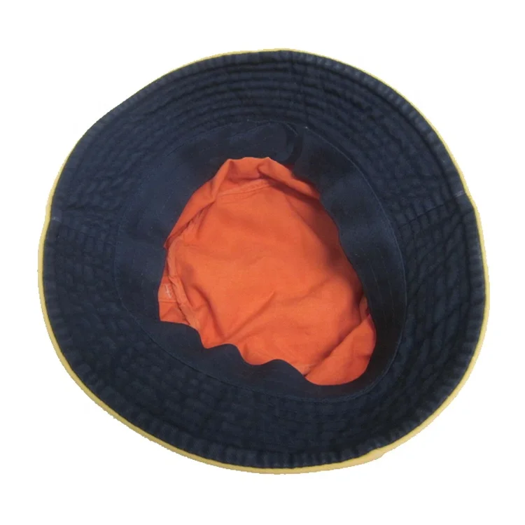 Custom Orange Zipper Pocket Bucket Sun Protection Hat