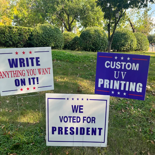 Free Sample 18*24 Inches PP corrugated board  yard sign letters with stakes lawn sign