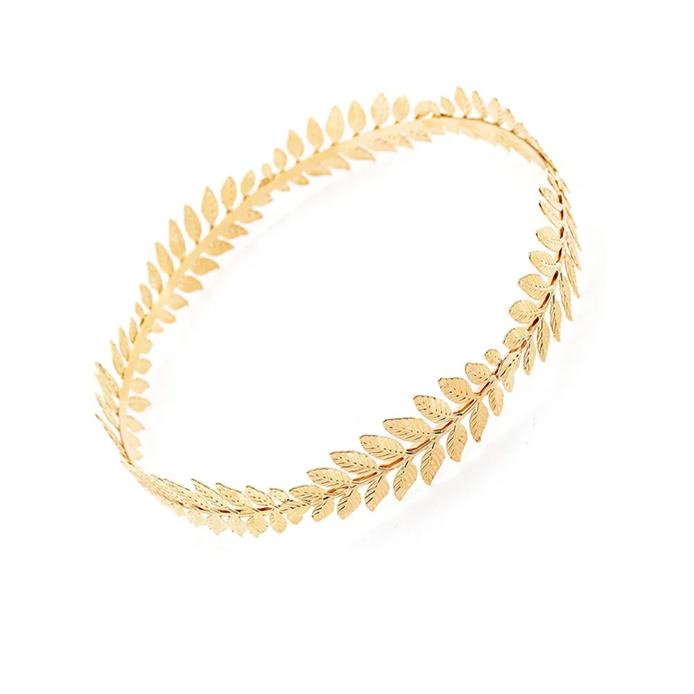 hair accessories Round Headband Baroque Vintage Gold Olive Branch Crown Bridal Sen Wedding Head Jewelry