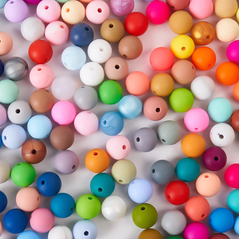 2024 New Ideas Product Food Grade Waterproof Focal Bulk Silicone BPA Free Baby Teething Beads For Bracelet Making