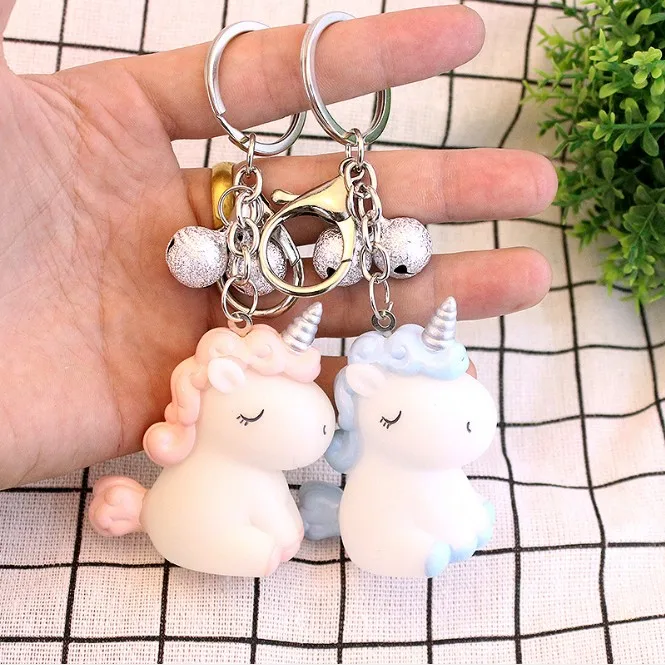 Creative Unicorn Keychain Couples Dolls Cute Girls Heart Pink Car Keychain Girls Bags Pendant