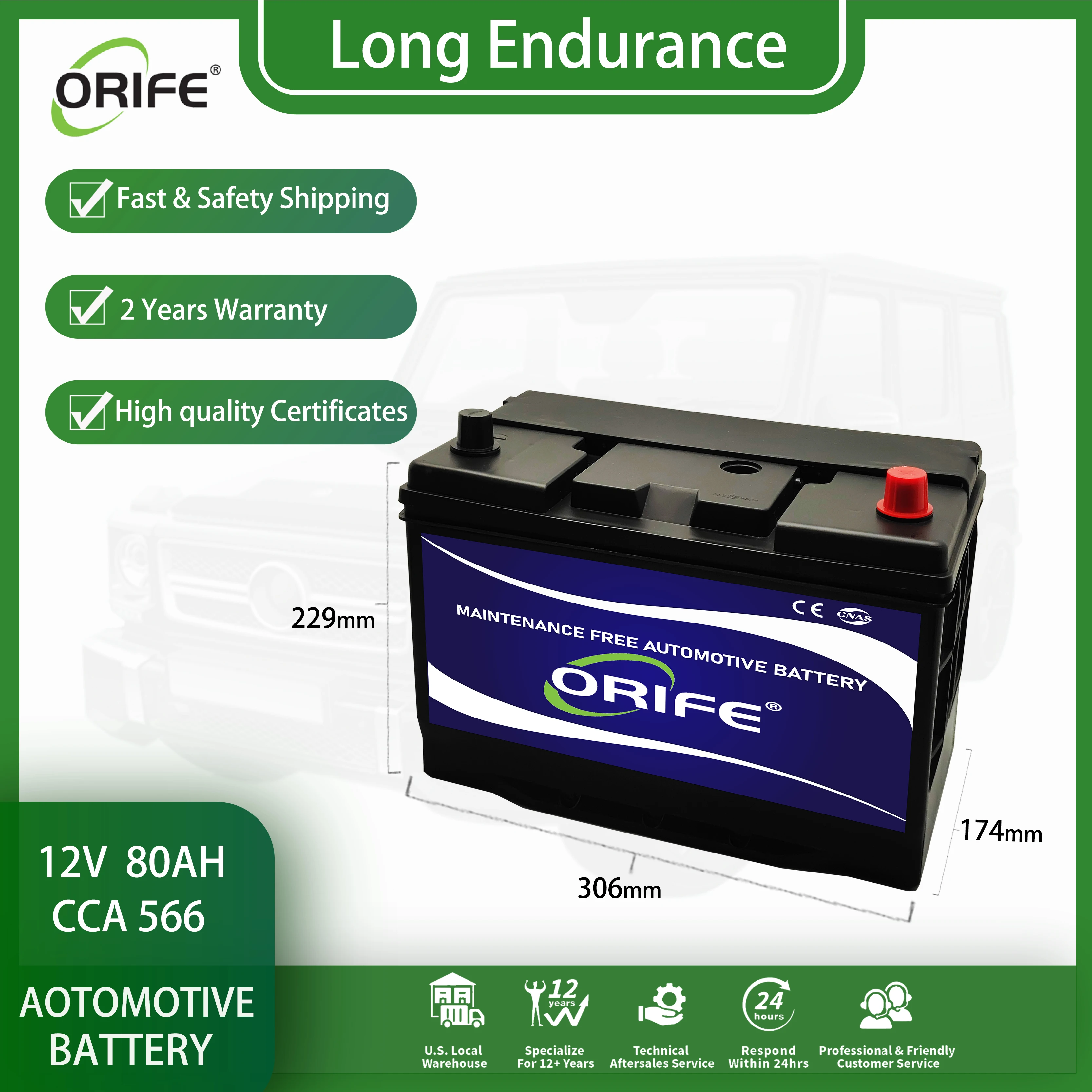 ORIFE 6-QW-80 95D31 Portable Booster Jump Starter Sale EV Pack 12V 80ah Car Battery