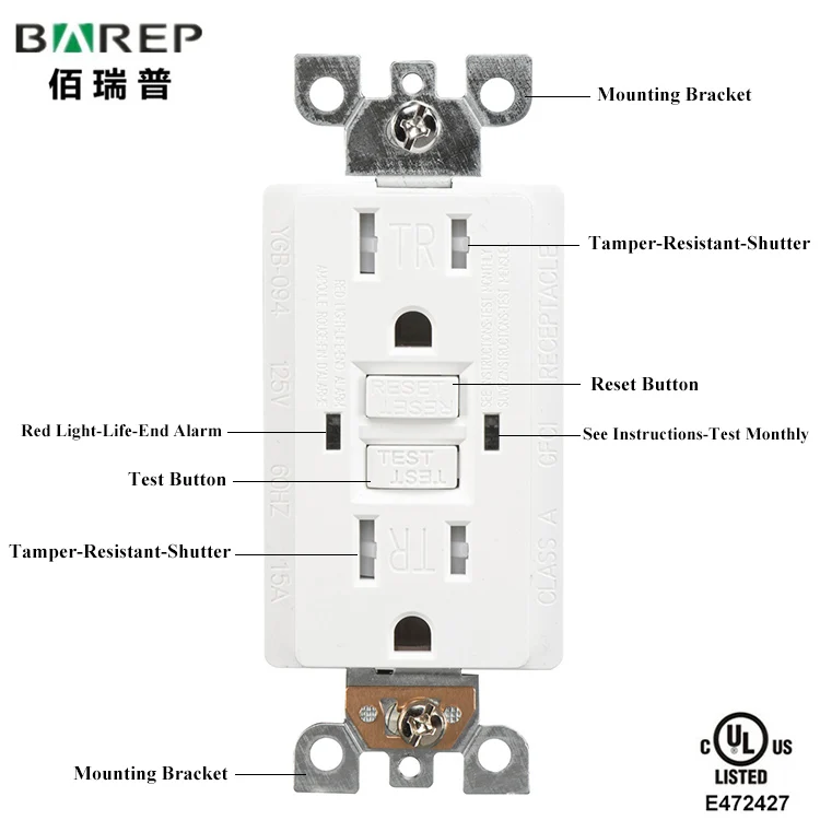 15/20A 120V GFI GFCI безопасная