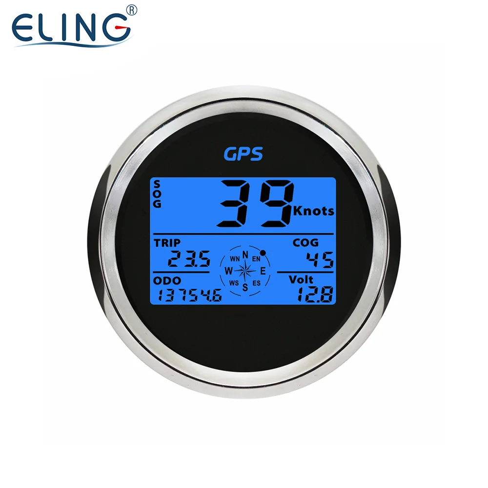 Цифровой GPS-Спидометр 55 мм с трипметром, одометром, одометром, спидометром, вольтметром, индикатором скорости с подсветкой