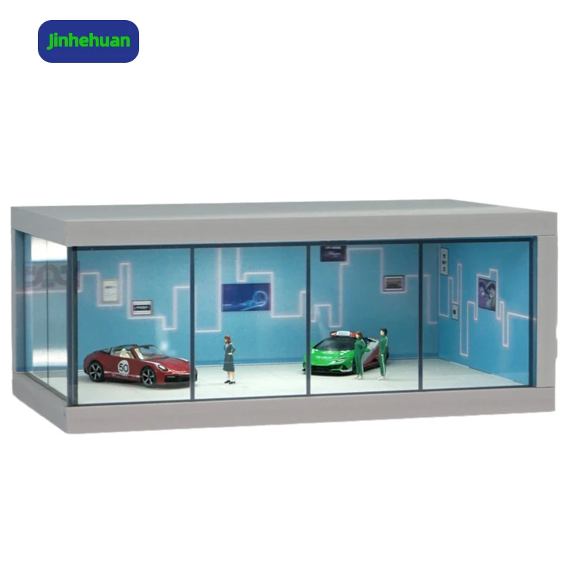 1:64 Scale Diecast Model Car Display Simulation Parking Garage Exquisite PVC Acrylic Dust Box