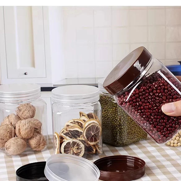 Custom 250ml PET Plastic Honey Storage Jar with Lids Empty Packaging Container for Cosmetics Food Cream Large Candy Jars