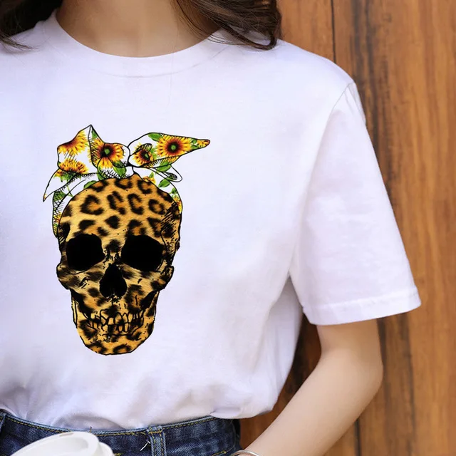 Woman Graphic T Shirts Polyester Leopard Print Lips Cheap Graphic T Shirts Women 2022 Tshirt