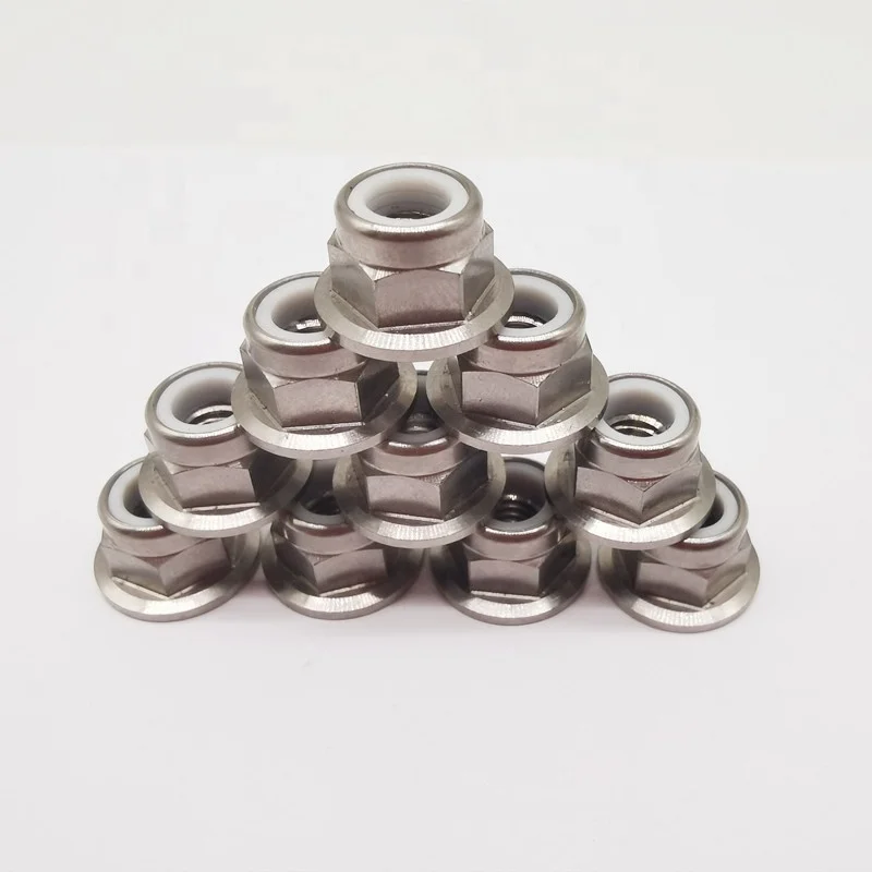 Titanium Nuts Fasteners Flange Nylon Lock Nuts For Motorcycle Bike Car