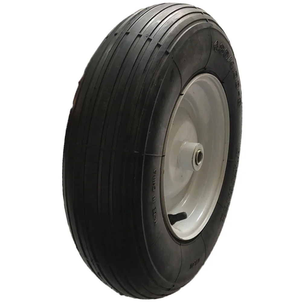 400mm pneumatic rubber wheel 4.00-8 wheelbarrow wheel 16 inch wheel barrow tire