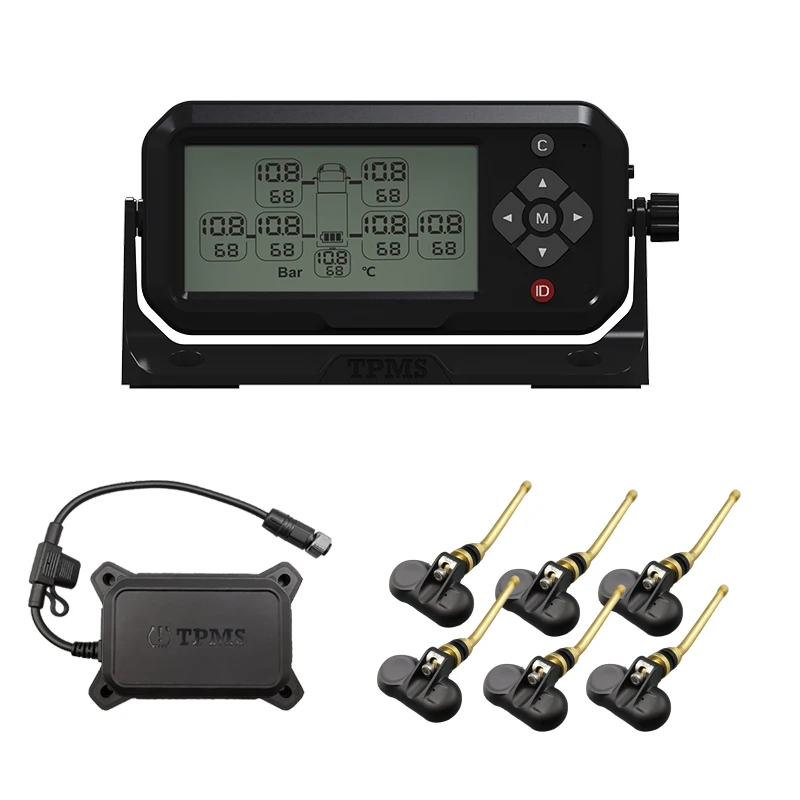 6 Tires Valve Internal Sensor Truck TPMS Real-time Rubber Tyre Air Tire Pressure Monitoring System