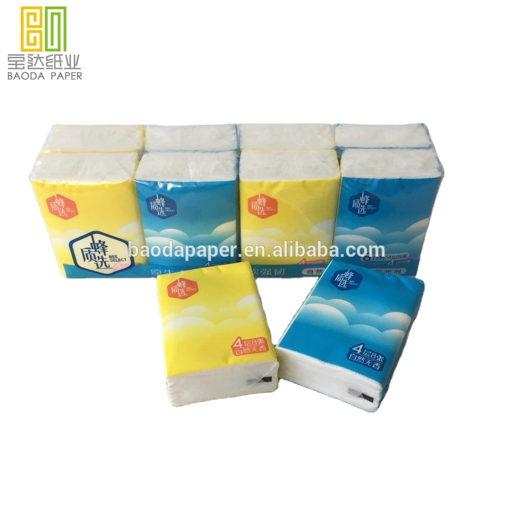 100% raw wood pulp hot sale and Ultra soft  Handkerchief Tissue 3 ply 4 ply mini pocket tissue in Canada 2020
