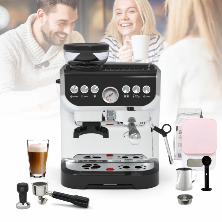 Real manufacture single serve milk coffee brewing machine manual espresso maker grinder for business