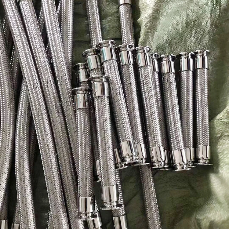 stainless steel ss304 3/4' food grade tri clover connection pipe braided metal bellow
