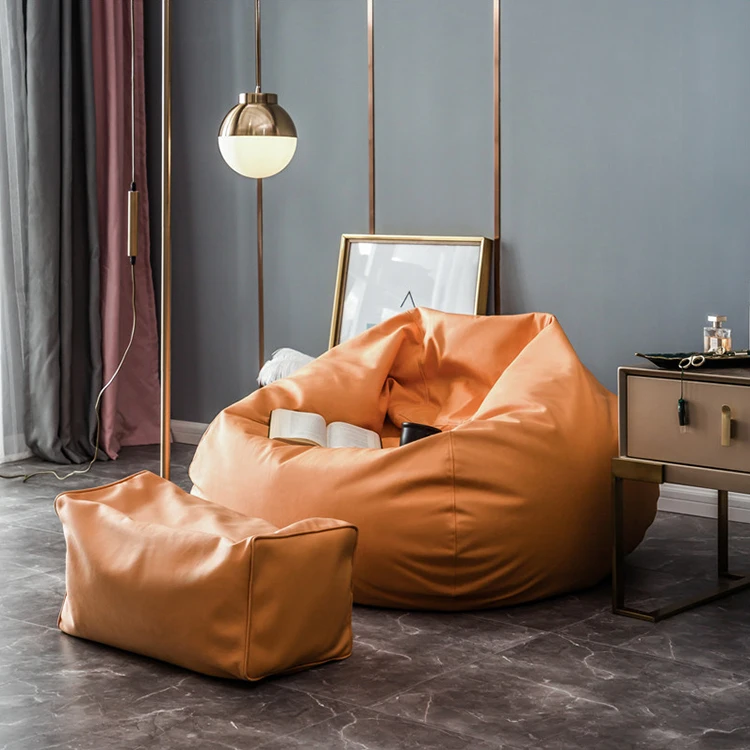 Customized Soft Pouffe Lazy Sofa Indoor Living Room Furniture Bean Bag Sofas Foot Rest Stool Modern Set living room furniture