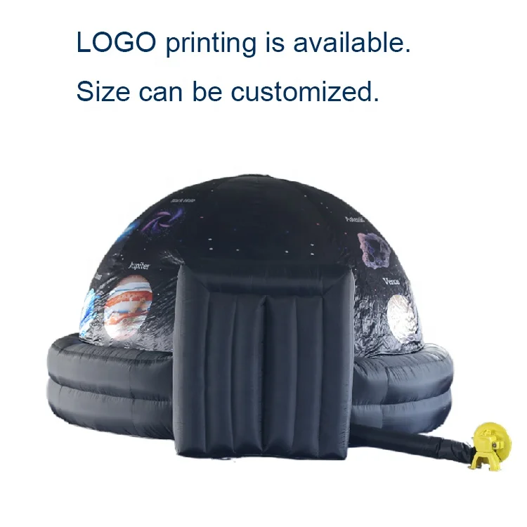 6m portable Mobile digital projection igloo inflatable planetarium dome tent with planet logo printing