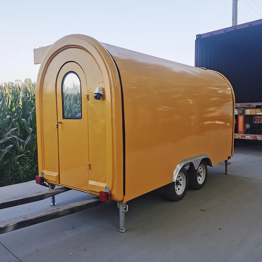 Wholesale Low Price FRP Round Food Truck Trailer Hot Dog Hot Dog Burger Trailer for BBQ Ice Cream Trailer Body