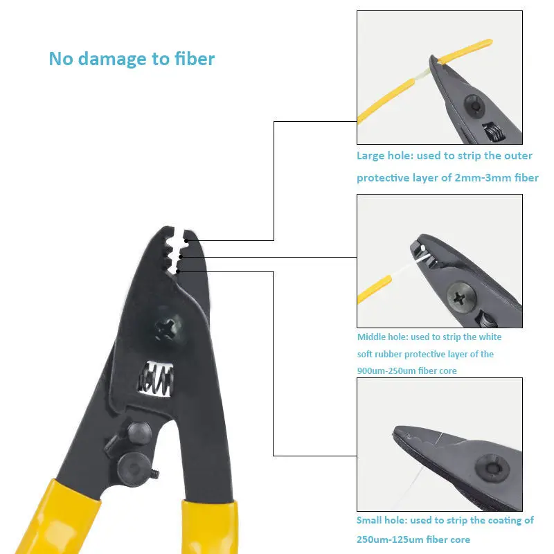 Cfs-3 3-port fiber optic wire stripper tool Ftth fiber optic pliers fiber optic cable stripper ordinary type Miller pliers