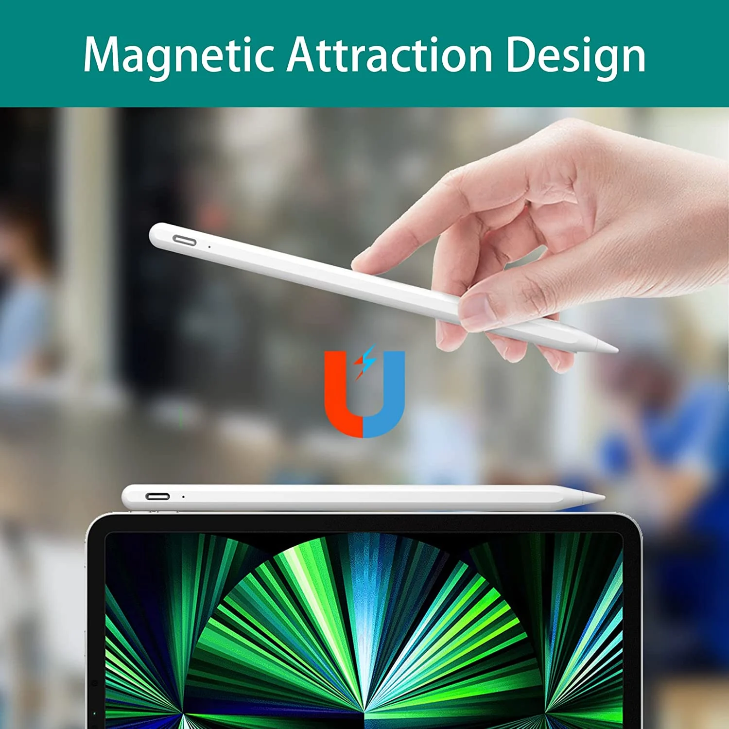 Active Stylus Pen with BT Shortcut Home Back Tilt Magnetic Compatible with iPad 2018-2022