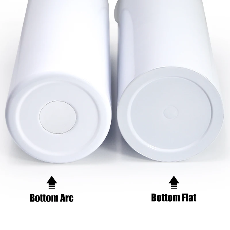 US Warehouse RTS 20oz sublimation white skinny Double Walled Stainless Steel Insulated flat edge Tumbler with straw